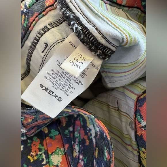 Anthropologie Maeve Gardenia Ultra High-Rise floral Slim Straight Jeans 29 - Picture 11 of 14